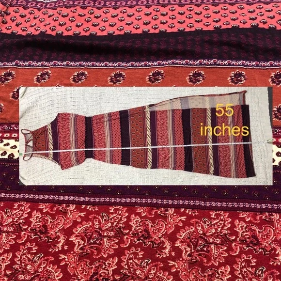 SOLD American Eagle XXS Soft & Sexy Pink Burgundy Floral Maxi Dress - Picture 3 of 14